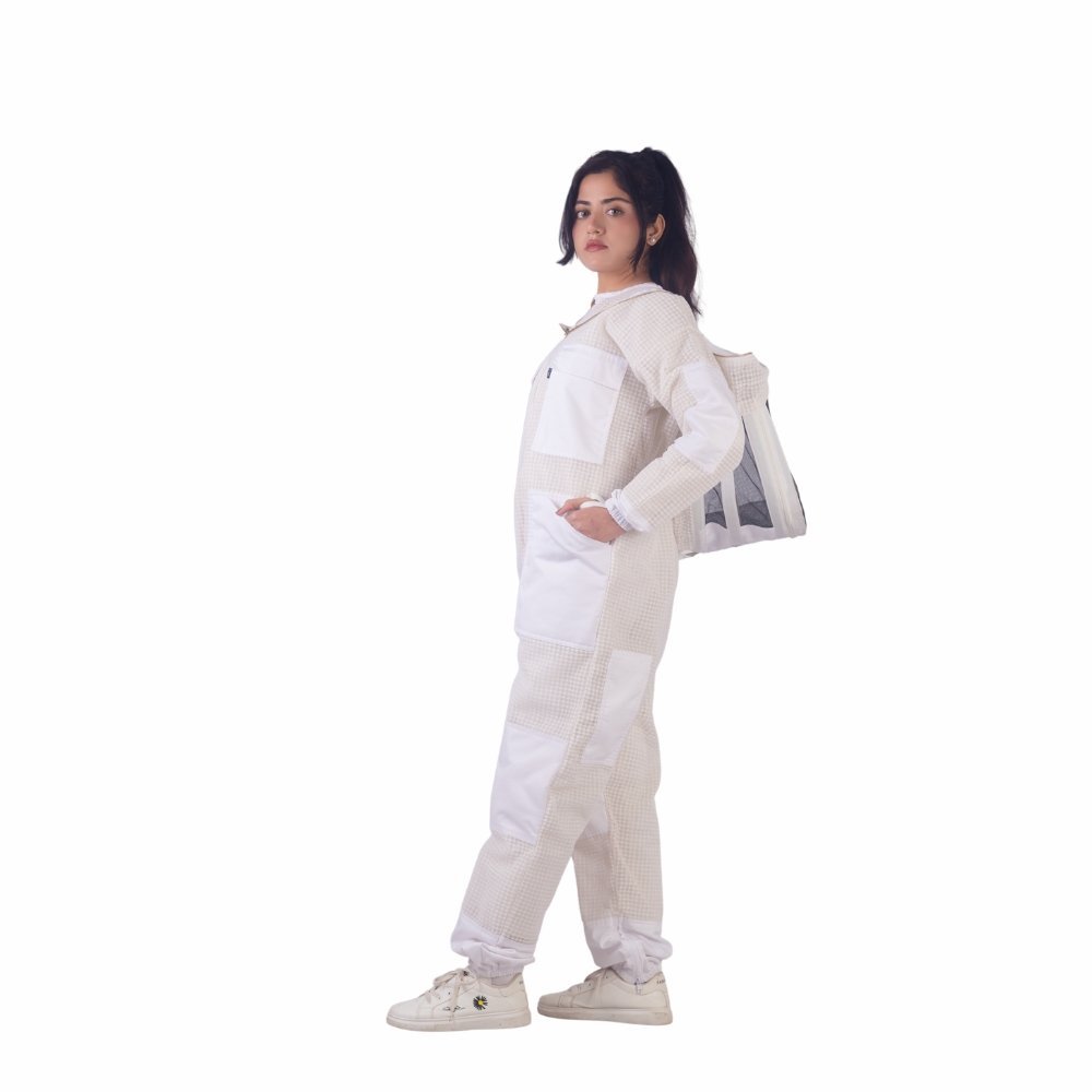 ApisWear AeroShield white ventilated bee suit 3-layer mesh coverall