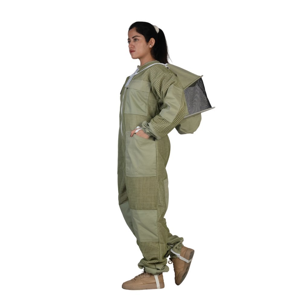 ApisWear EcoShield green ventilated bee suit 3-layer mesh coverall ApisWear EcoShield green ventilated bee suit 3-layer mesh coverall