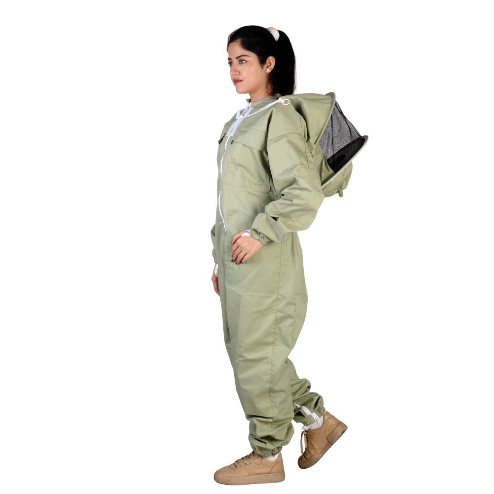 ApisWear ForestComfort green cotton beekeeping suit round veil ApisWear ForestComfort green cotton beekeeping suit round veil