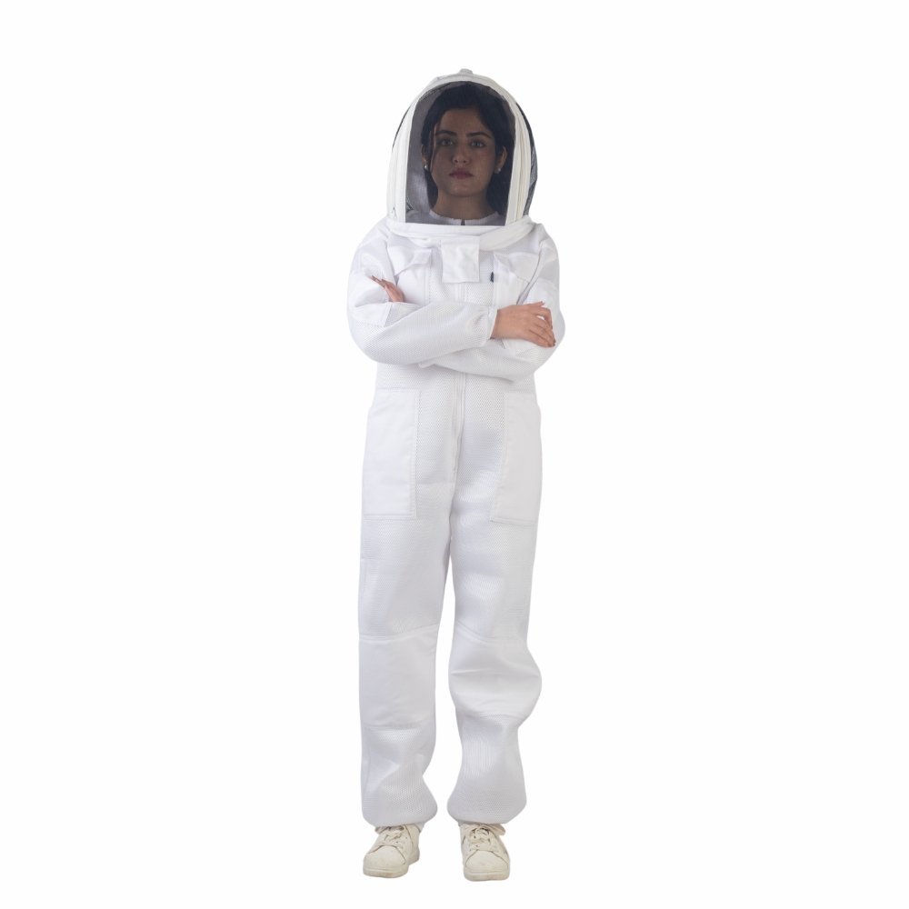 ApisWear AirShield white ventilated bee suit with fencing veil 3-layer airmesh